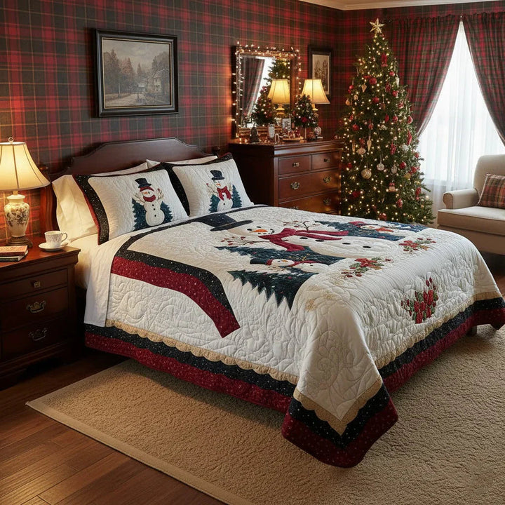 3-Piece Quilted Bed Set - Snow Friends Design