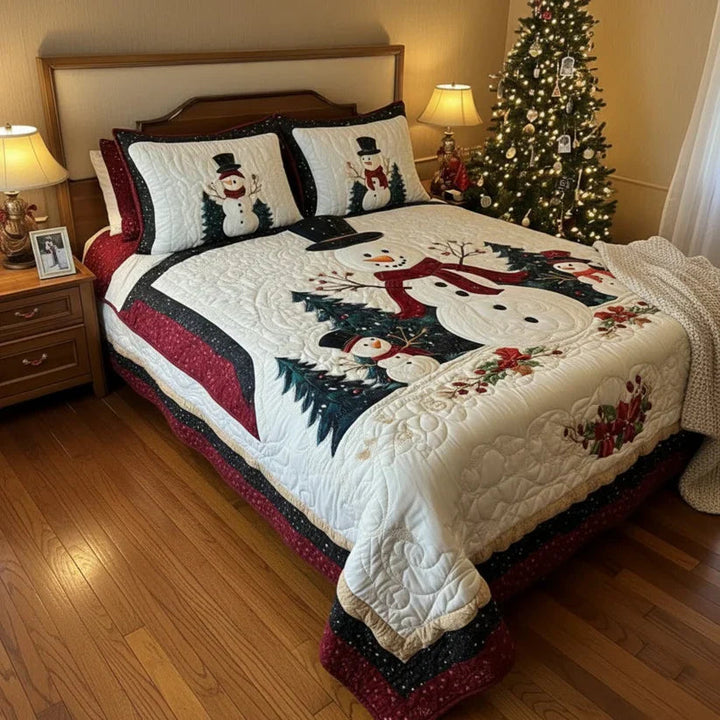 3-Piece Quilted Bed Set - Snow Friends Design