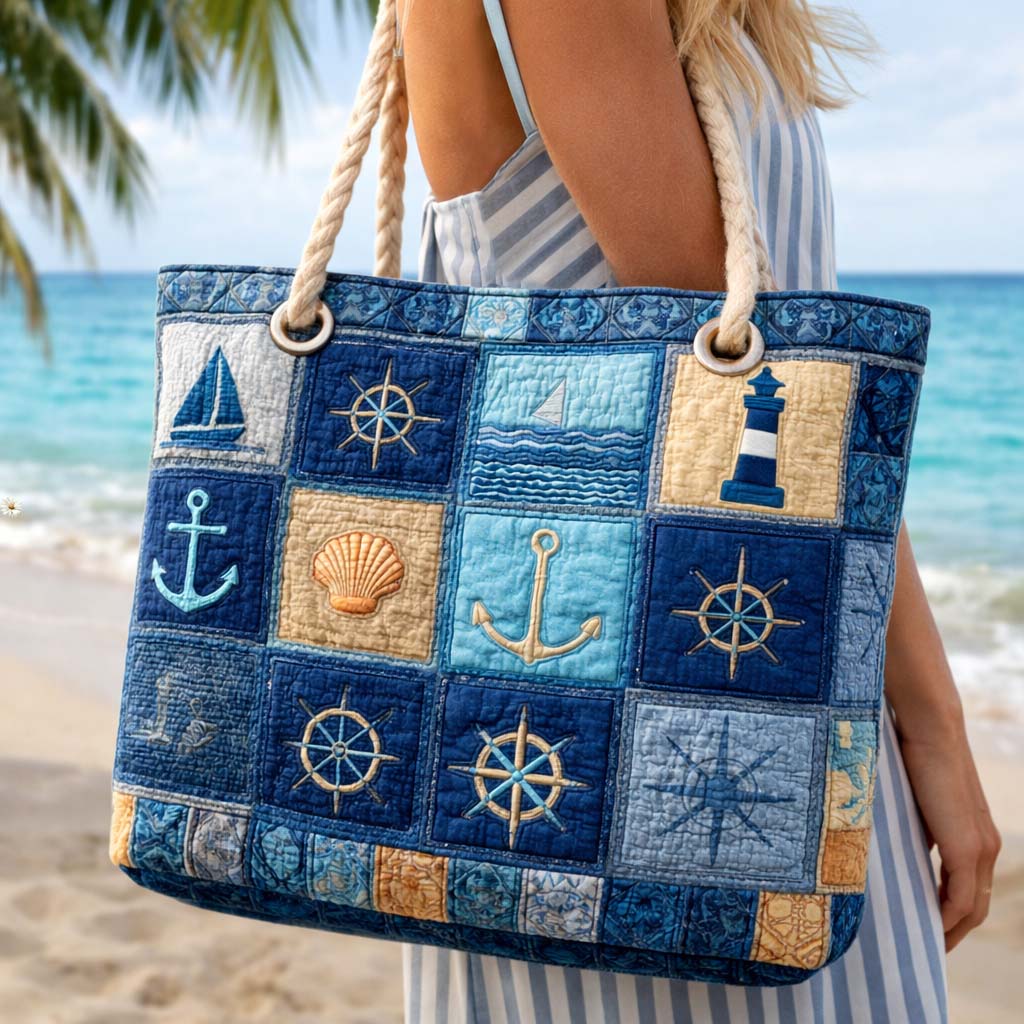 Handcrafted Navy Blue Beach Tote