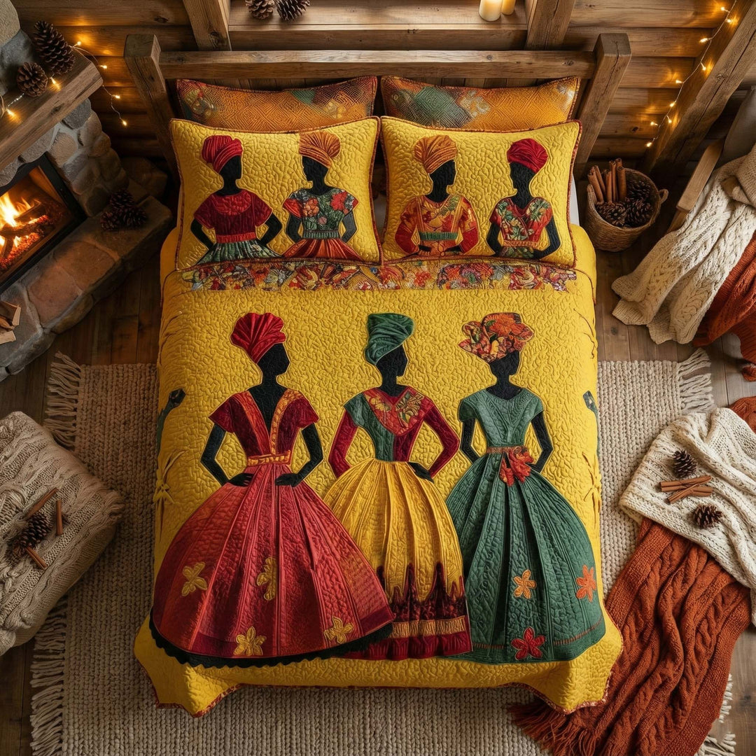 Soulbound Roots 3-Piece Quilted Bedding Set