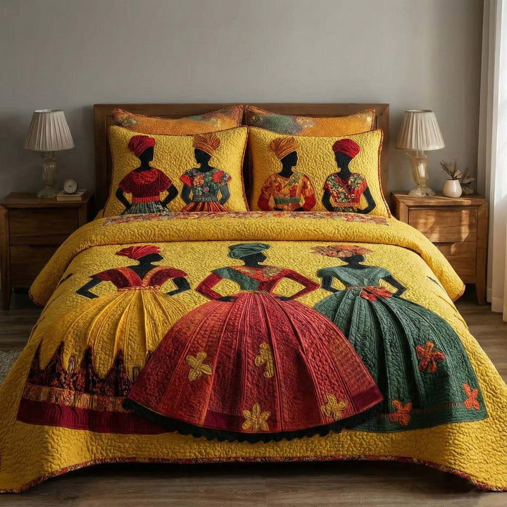 Soulbound Roots 3-Piece Quilted Bedding Set